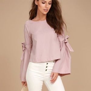 Free People Blush Pink Long Sleeve Open Back shirt